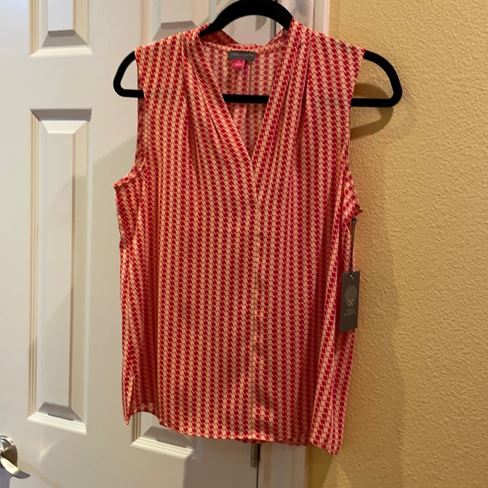 Vince Camuto GeoPrint Sleeveless Blouse, Sz S, NWT